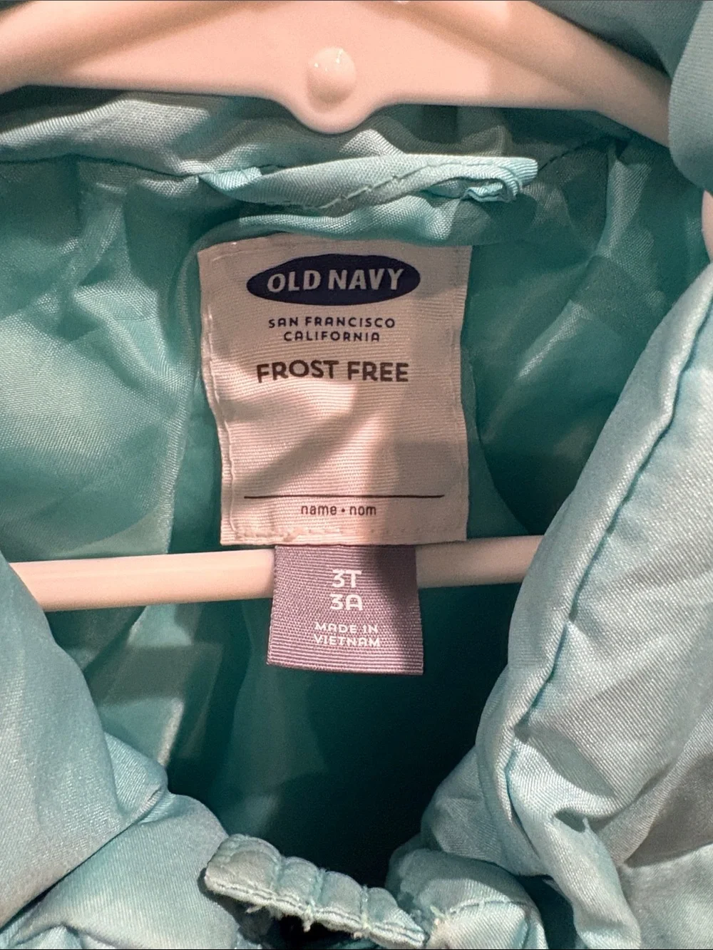 Old Navy Light Teal Kids Puffer Jacket